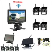 Car Bus Truck Wireless 4 Backup Camera +7" LCD Reverse Monitor Assistance System