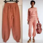 NWT CHANEL 21B CORAL ALPACA WOOL TURNLOCK JOGGERS SWEATPANTS PANTS 36 S