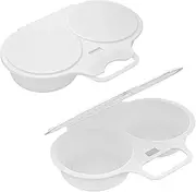 JANKOW Egg poacher, Microwave in Minutes, BPA Free for Quick and Healthy Breakfast, Microwave Egg Cooker, Microwave Maker for 2 Eggs, Dishwasher safe （2 Pcs white）