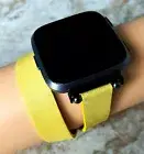 Yellow Double Wrap Soft Leather Band Strap for Fitbit Versa 2 & Versa Smartwatch
