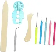 SEWOART Beginner's Quilling Tools Set 9pcs Kit Needle Pen for Paper Crafting DIY Projects Random Color