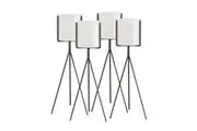 SOGA 4X 70cm Tripod Flower Pot Plant Stand with White Flowerpot Holder Rack Indoor Display
