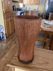 Handcrafted Mahogany Wood Vase