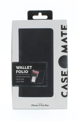 CaseMate Wallet folio Case for iPhone 11 Pro Max Black Leather NEW