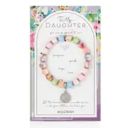 JILZARAH Handmade Clay Beads Charm PEOPLE WE LOVE DAUGHTER Multi Color Bracelet