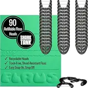 FLAUS Electric Flosser Refills (Shark Tank) 90ct Dental Floss Heads w/Gentle Gliding Floss - Refillable Floss Picks, Easy Glide Flossing, Gentle Gum Care, Dentist Recommended Tooth Flossers, Eco
