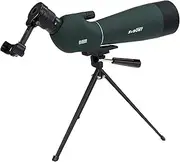 SVBONY SV28 Plus 20-60x80 Spotting Scopes with Upgraded Phone Adapter, 23mm Diameter Eyepiece, A5 Wine Red Coating, Angled Spotter Scope with Tripod for Target Shooting