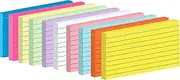 Fhlbestyu Lined Index Cards A7, 500 Pieces, 7.4 x 10.5 cm Thickened Index Card Mark, Leave a Message, Flashcards Writeable for On The Go Vocabulary Learning (10 Colours Packed)