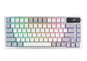ASUS ROG AZOTH/NXSM/PBT/WHT Gaming Keyboard, OLED Display, NX Storm Switch, 75 Keys, Tri-mode Connection, White, Tactile Bump/Clicky ROG AZOTH/ PBT/WHT STORM SWITCH