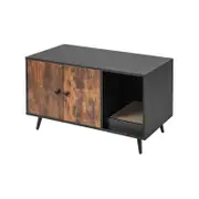Costway 3in1 Sideboard Wood Storage Cabinet w/Scratch Pad Brown Black