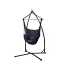 Outdoor Hanging Hammock Chair With Pillow Grey Steel Stand
