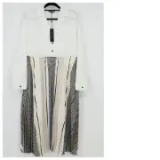 NWT DONNA KARAN SHIRT PLEATED DRESS WHITE TOP AND PLEATED BOTTOM SIZE LARGE