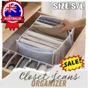 7 Grids Mesh Storage Bag Clothes Jeans Pants Drawer Organizer Boxes Foldable DS