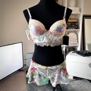 Pleasure State Atlantis Bra 12b And Two Matching Small Knickers New With Tags