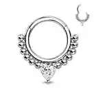 Piercing Ring Held Ear Daith Beads And Heart White