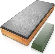 Sharp Pebble Classic Leather Strop kit with Polishing Compound- Knife Stropping Block for Sharpening & Honing- Knives, Straight Razor, Woodcarving Chisels - with eBook