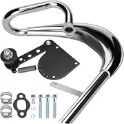 YOXUFA Chrome Exhaust Pipe Muffler Expansion Chamber Gasket Chain Tensioner Adjuster Assembly for 49cc 50cc 66cc 80cc 100cc 2-Stroke YD100 PK80 Motorized Bike Bicycle Gas Motor Engine Parts Silver