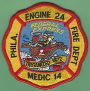 PHILADELPHIA ENGINE 24 MEDIC 14 COMPANY FIRE PATCH
