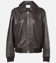 [Yves Salomon] Yves Salomon Leather bomber jacket AU 16 brown