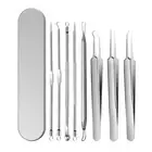 8PCS Blackhead Remover Tool Black Spots Needles Pore Cleanser Extractor Tool Kit