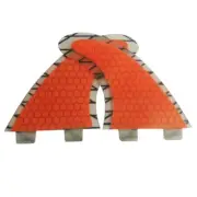 2PCS FCS Orange Web Surfboard Shark Fins G5 Surfing Thruster SUP Honeycomb Fins