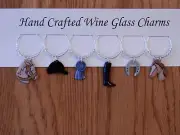 EQUESTRIAN, TRIPLE CROWN" (SET #1) Set of 6 hand crafted wine glass charms
