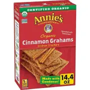 Annie'S Homegrown Organic Cinnamon Graham Crackers Low Saturated Fat 14.4 Oz