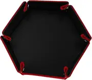 JOINPAYA Elegant Pu Leather Dice Tower Storage Box Hexagon Tray for Desktop Games Storage Modern Decor