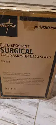 FACE MASK-10% OFF-MEDLINE SURG FLUID-RESISTANT EYE SHEILD ASTM Level 3 400ct