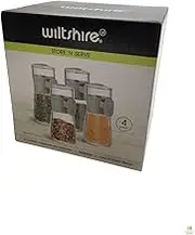 Set of 4 WILTSHIRE Store N Serve Measuring Dispensers Refillable Genuine 48121