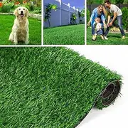Artificial Grass Rug, Artificial Turf Roll, Synthetic Grass Mat, Fake Faux Grass for Pet Dogs Indoor Outdoor Garden Lawn Patio Yard Balcony Carpet (6.5 x 12 Feet)