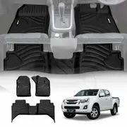 3D Heavy Duty All Weather Car Floor Mat Carpet Liner Complete Set for ISUZU D-MAX DMAX Dual Cab 2012-2020