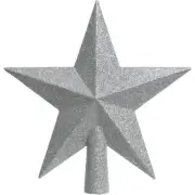 Decoris Silver 7.5 In. Shatterproof Star Christmas Tree Topper 9029541 Decoris