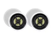 Monoprice 2 Way In-Ceiling Speakers - 6.5 Inch (Pair) With Titanium Silk Drivers