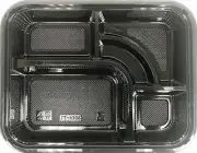 Foodservice Takeout 200ct Medium Sushi Bento Box 5-Compartment 10.5"x8.2"