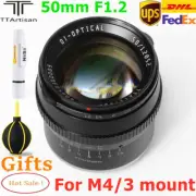 TTArtisan 50mm F1.2 APS-C Manual Focus Lens for M43 M4/3 Mount GH4 GH3 OMD EM1