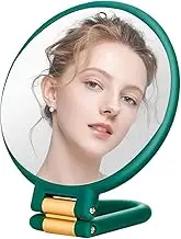 Magnifying mirror, round double sides, tabletop mirror with stand, magnifying travel radia, handy vanity for outdoor dressing