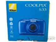 Nikon Coolpix S33 13.2MP Waterproof Camera - New in Box - BLUE - Bonus 16gb SD