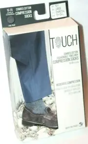 Touch Combed Cotton Fashionable Knee High Charcoal Compression Socks 15-20 mmHG