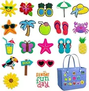 [Generic] Cute Shiny Ceramic Knobs - Drawer Knob Ceramic | Bag Bag Charm | 20 x Beach Bag Charm Decoration for Summer | Women Girls Use PVC Removable Decoration for Commuter Traits