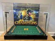 Michigan Wolverines National Champions Full Size Helmet Display With LED Lights