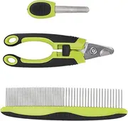 Dog Nail Clippers Kit, Dog Nail Trimmers, Dog Comb, Claw Trimmer with Nail File and Dog and Cat Brush for Small Medium Large Animal Pets