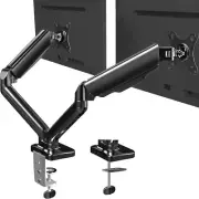 Dual Arm Monitor Desk Mount Height Adjustable, Tilt, Swivel, Counterbalance Pneu