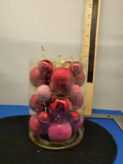 Ball Ornaments Set of 24 Red Gloss-Satin-Frosted 339