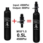 TUXING 4500Psi Pcp Air Tank 0.5L Carbon Fiber HPA Tank with Valve(800psi)