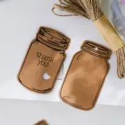 50Pcs Bottle Shape Blank Card thank you Tags Hanging Labels Strings Gift Decor