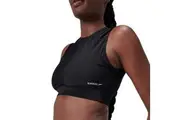 Speedo Solid Crop Top w Mesh Womens