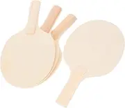 BESTonZON 4Pcs DIY Table Tennis Paddle Blanks Unfinished Rackets for Custom Painting Crafts for Adults Durable Wood Blanks for Creative Table Tennis Fun