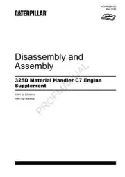 Caterpillar 325D Material Handler C7 Engine Suppl Disassembly Assembly Manual
