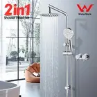 ACA 8" Stainless Steel Round Shower Head Handheld Diverter Wall Arm Set Taps